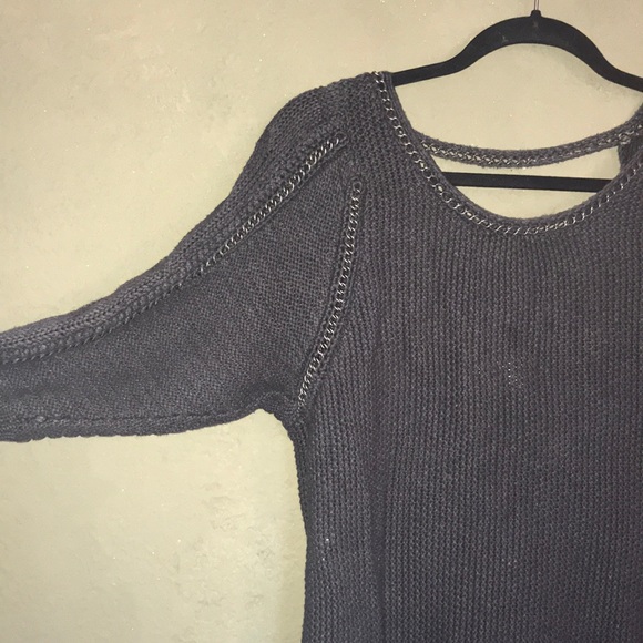 Business casual knit chain detail sweater tunic